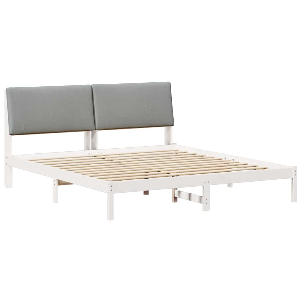 Struttura del Letto Bianco e grigio chiaro 200 x 200 cm