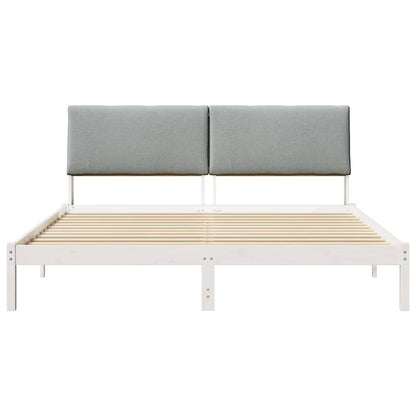 Struttura del Letto Bianco e grigio chiaro 200 x 200 cm