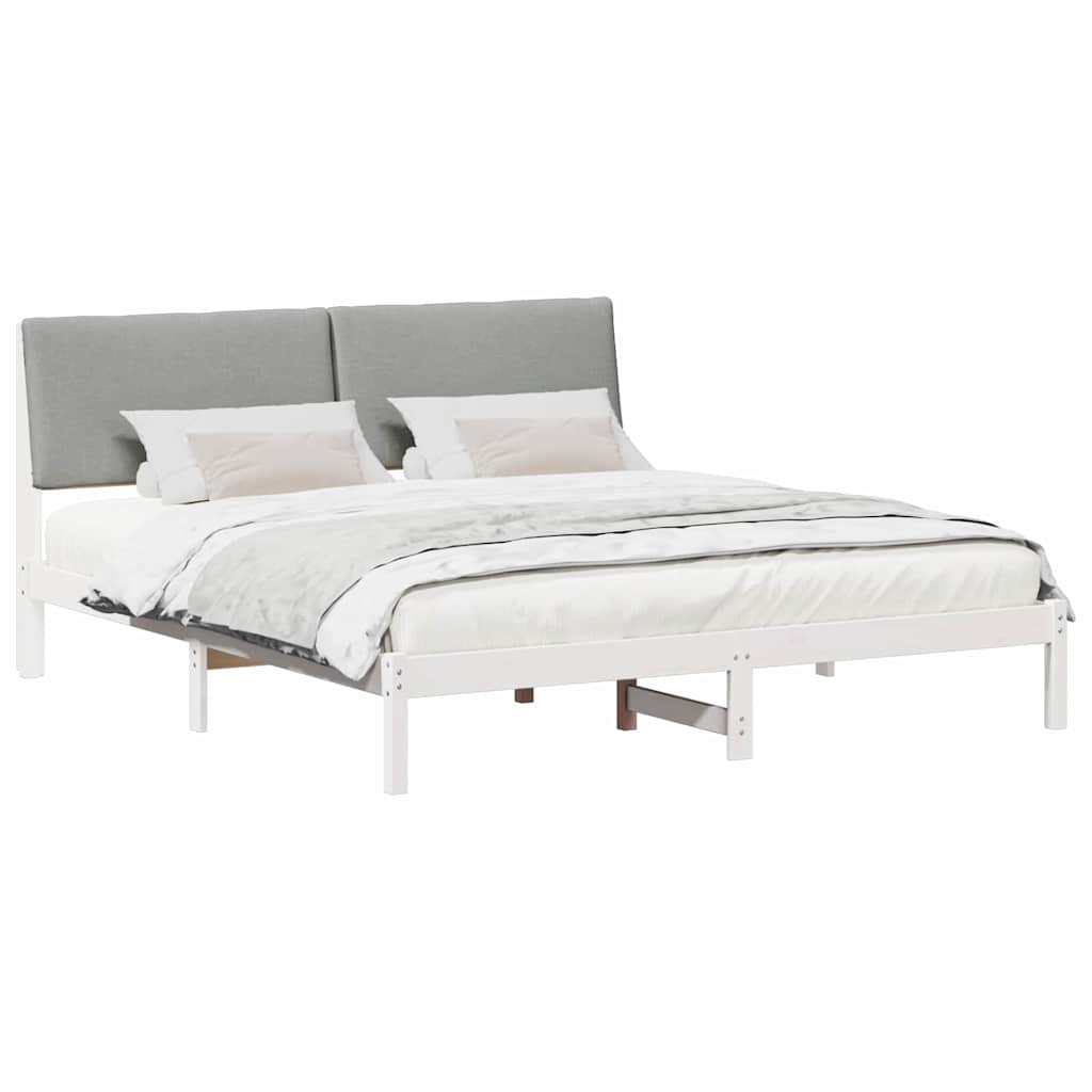 Struttura del Letto Bianco e grigio chiaro 200 x 200 cm