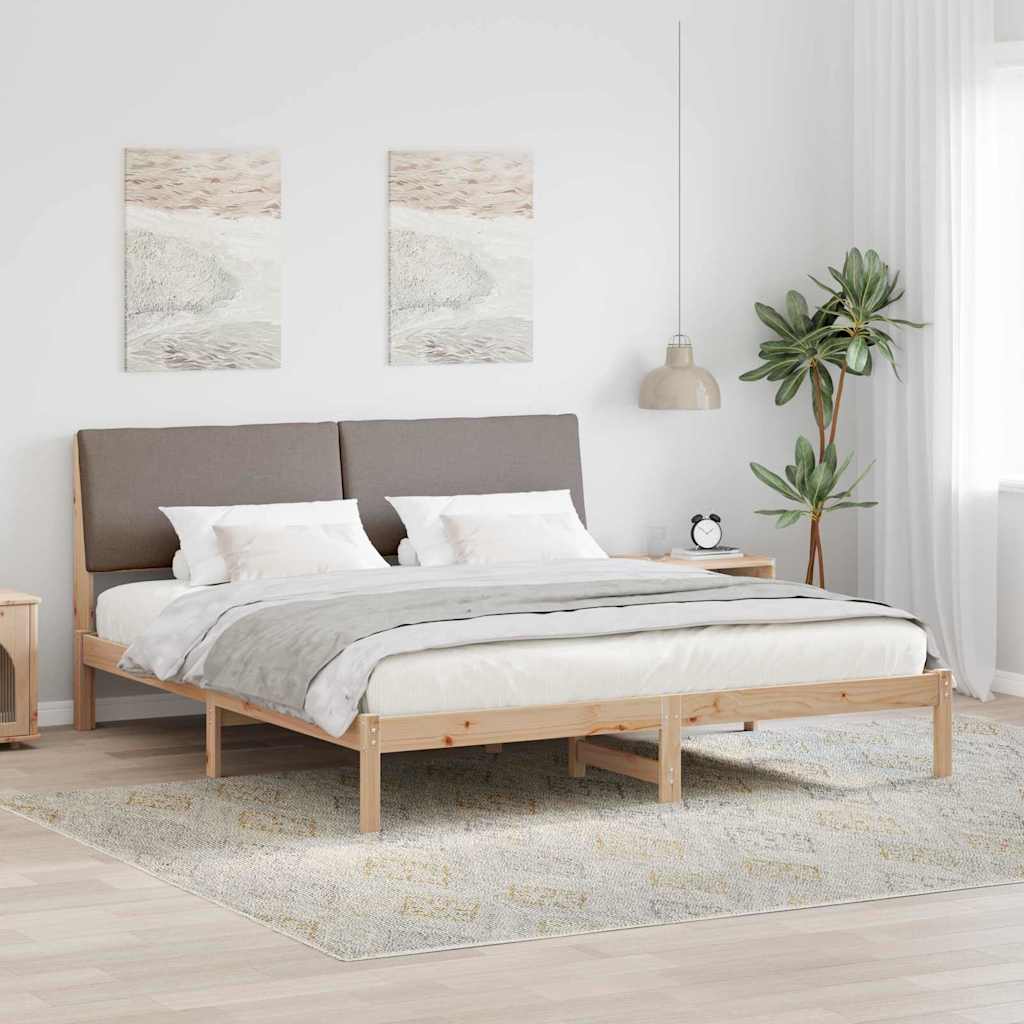 Struttura del Letto con testiera Marrone e taupe 180 x 200 cm