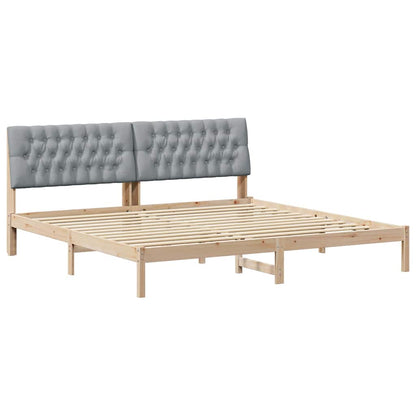 Letto con Testiera Rivestita con testiera Marrone 200 x 200 cm