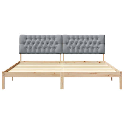 Letto con Testiera Rivestita con testiera Marrone 200 x 200 cm