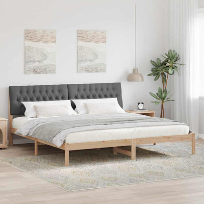 Letto con Testiera Rivestita con testiera Marrone 200 x 200 cm