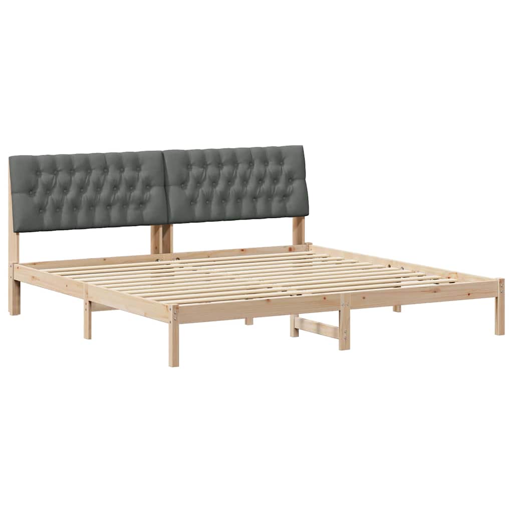 Letto con Testiera Rivestita con testiera Marrone 200 x 200 cm