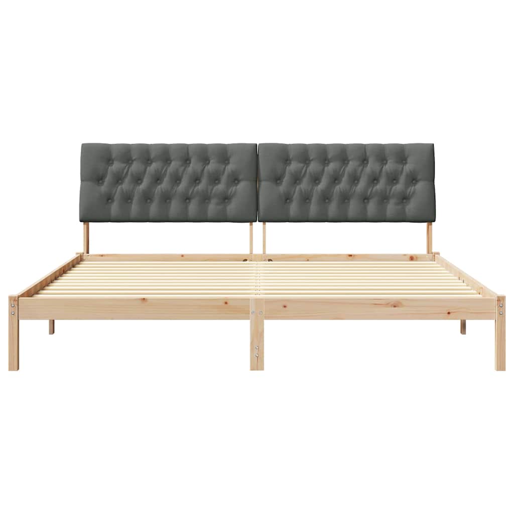 Letto con Testiera Rivestita con testiera Marrone 200 x 200 cm