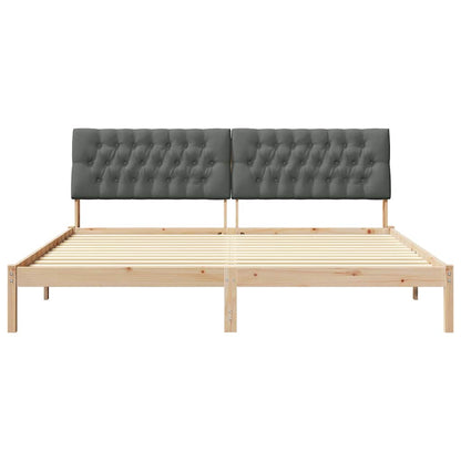 Letto con Testiera Rivestita con testiera Marrone 200 x 200 cm