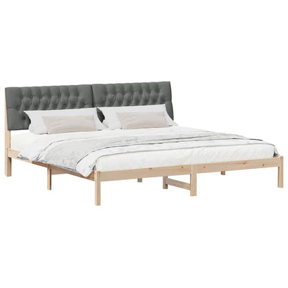 Letto con Testiera Rivestita con testiera Marrone 200 x 200 cm
