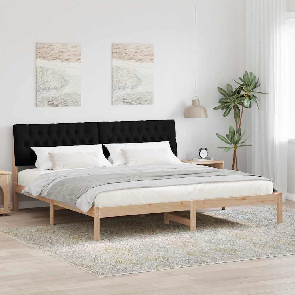 Letto con Testiera Rivestita con testiera Marrone 200 x 200 cm