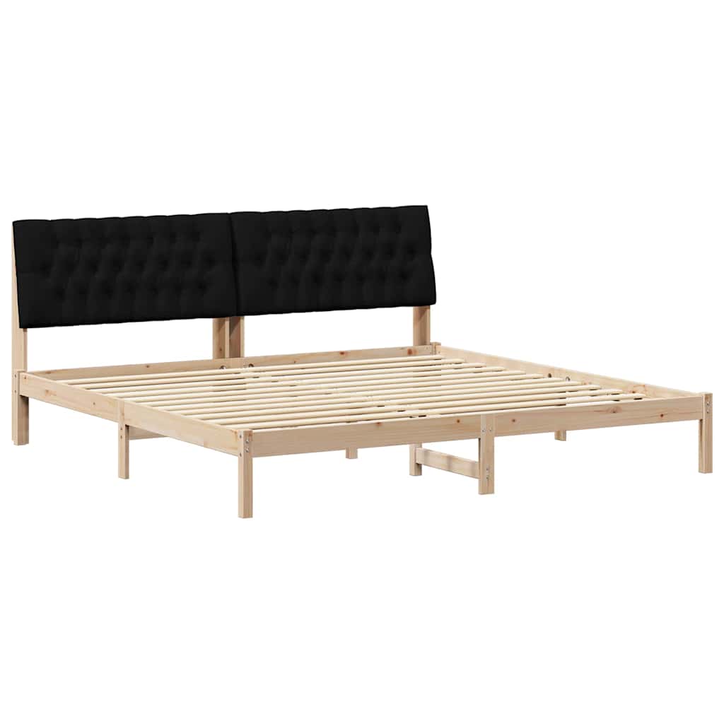 Letto con Testiera Rivestita con testiera Marrone 200 x 200 cm