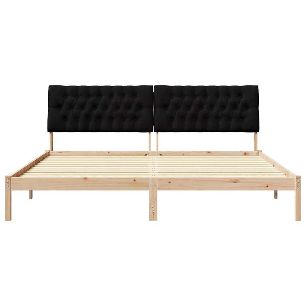Letto con Testiera Rivestita con testiera Marrone 200 x 200 cm