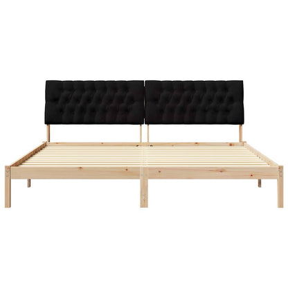 Letto con Testiera Rivestita con testiera Marrone 200 x 200 cm