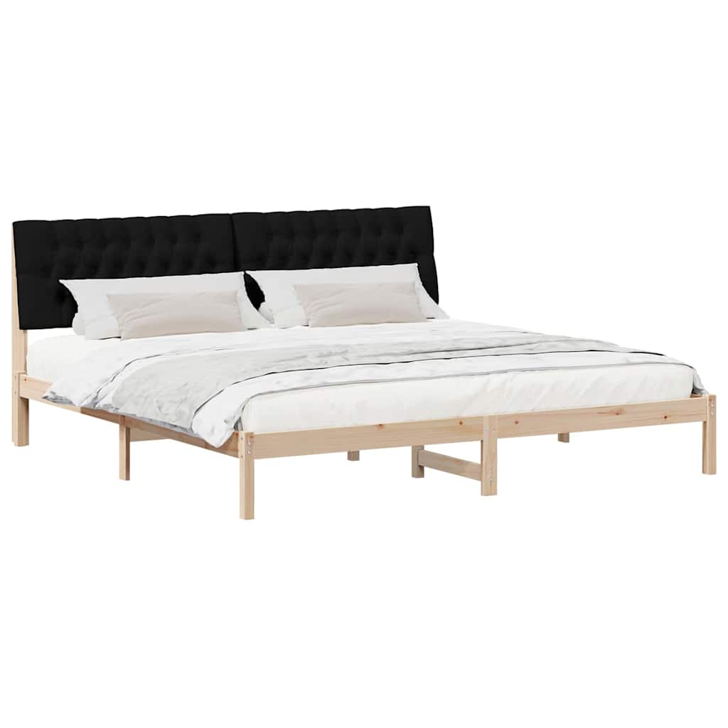 Letto con Testiera Rivestita con testiera Marrone 200 x 200 cm
