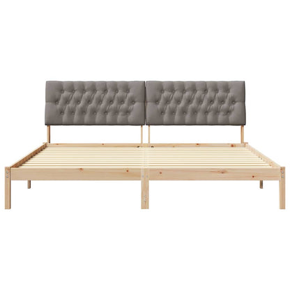 Letto con Testiera Rivestita con testiera Marrone 200 x 200 cm