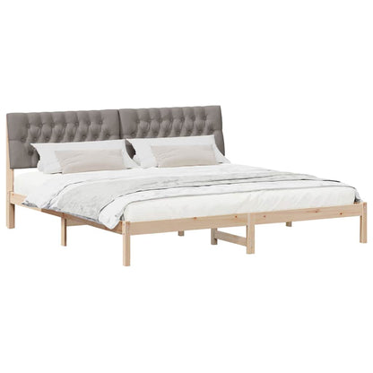 Letto con Testiera Rivestita con testiera Marrone 200 x 200 cm