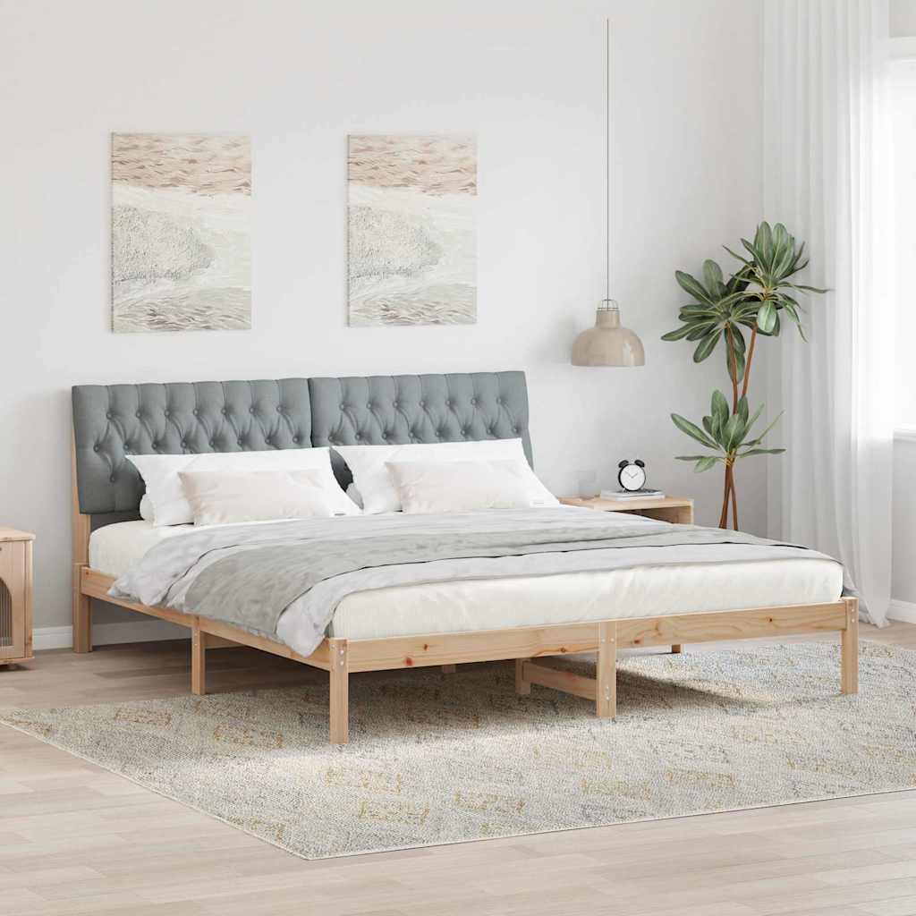 Letto con Testiera Rivestita con testiera Marrone 180 x 200 cm