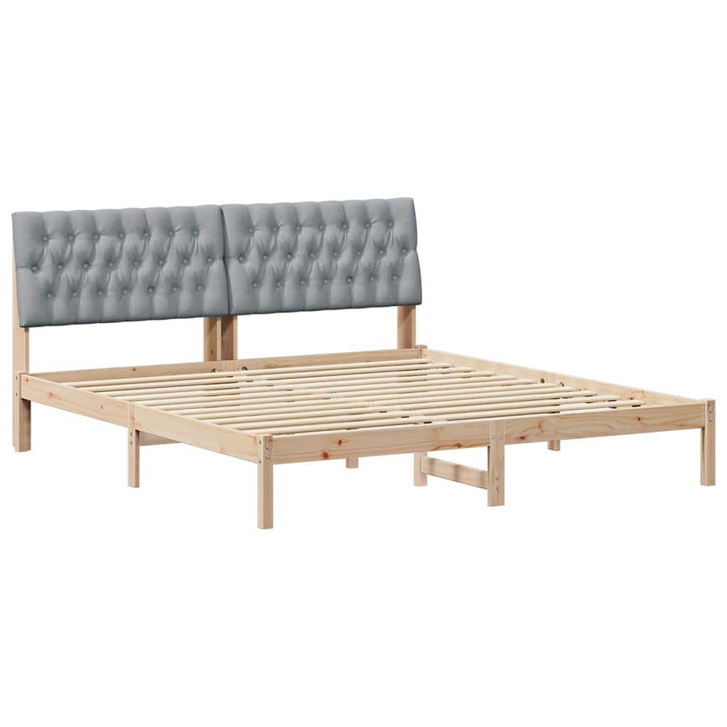 Letto con Testiera Rivestita con testiera Marrone 180 x 200 cm