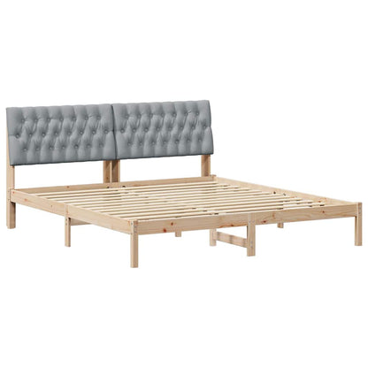 Letto con Testiera Rivestita con testiera Marrone 180 x 200 cm