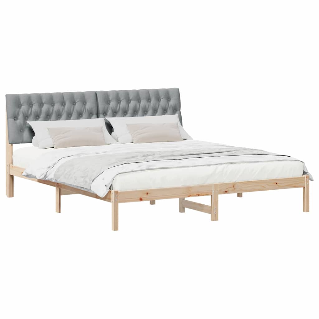 Letto con Testiera Rivestita con testiera Marrone 180 x 200 cm