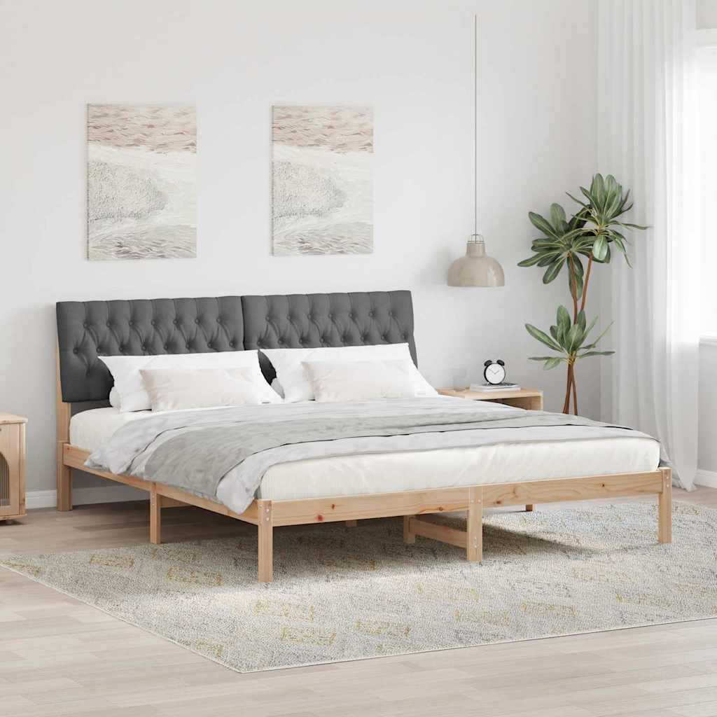 Letto con Testiera Rivestita con testiera Marrone 180 x 200 cm