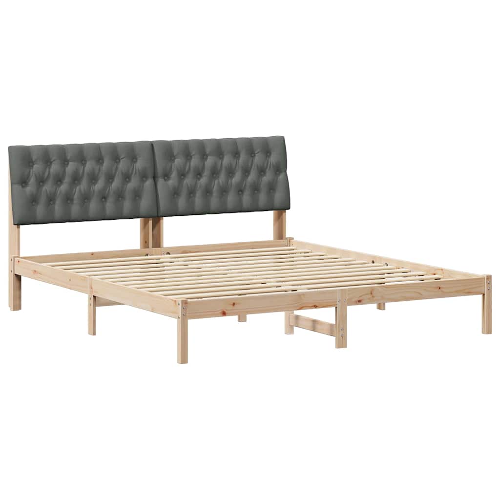 Letto con Testiera Rivestita con testiera Marrone 180 x 200 cm