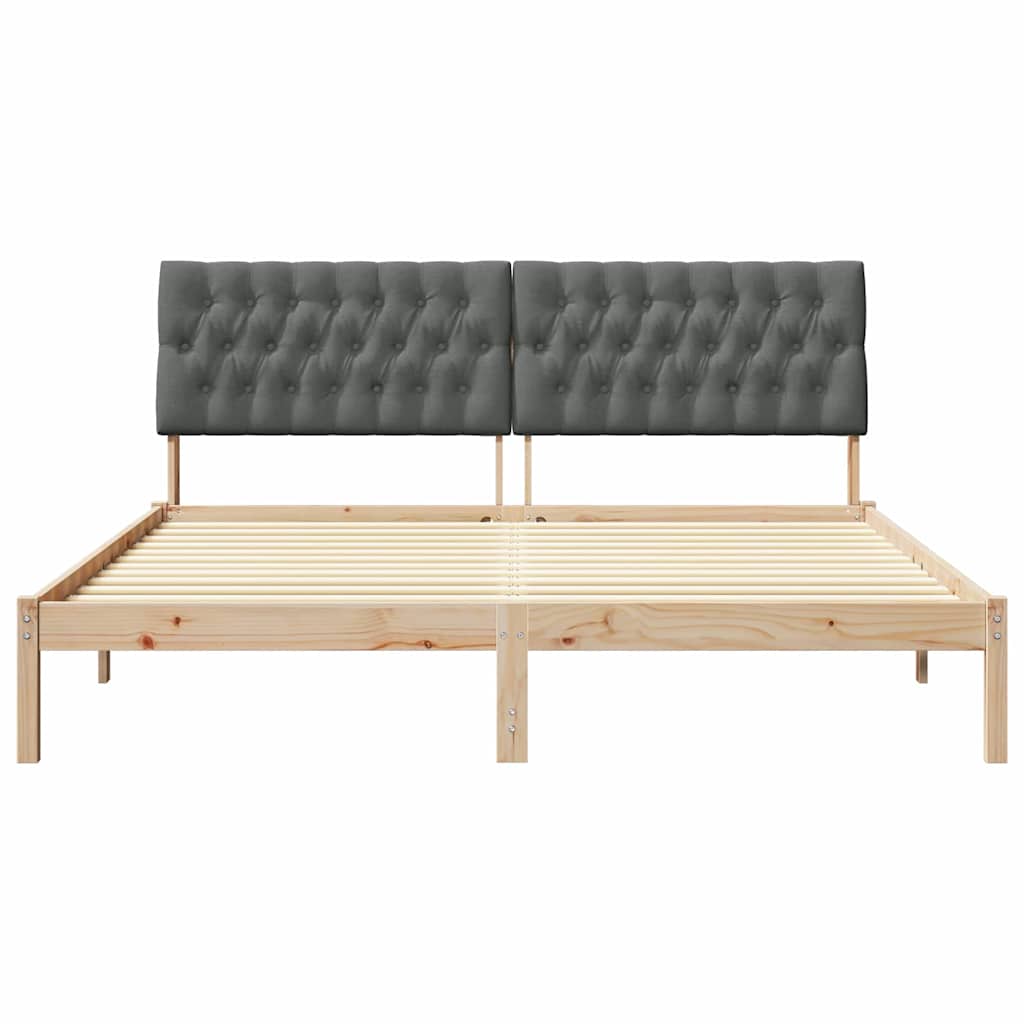 Letto con Testiera Rivestita con testiera Marrone 180 x 200 cm