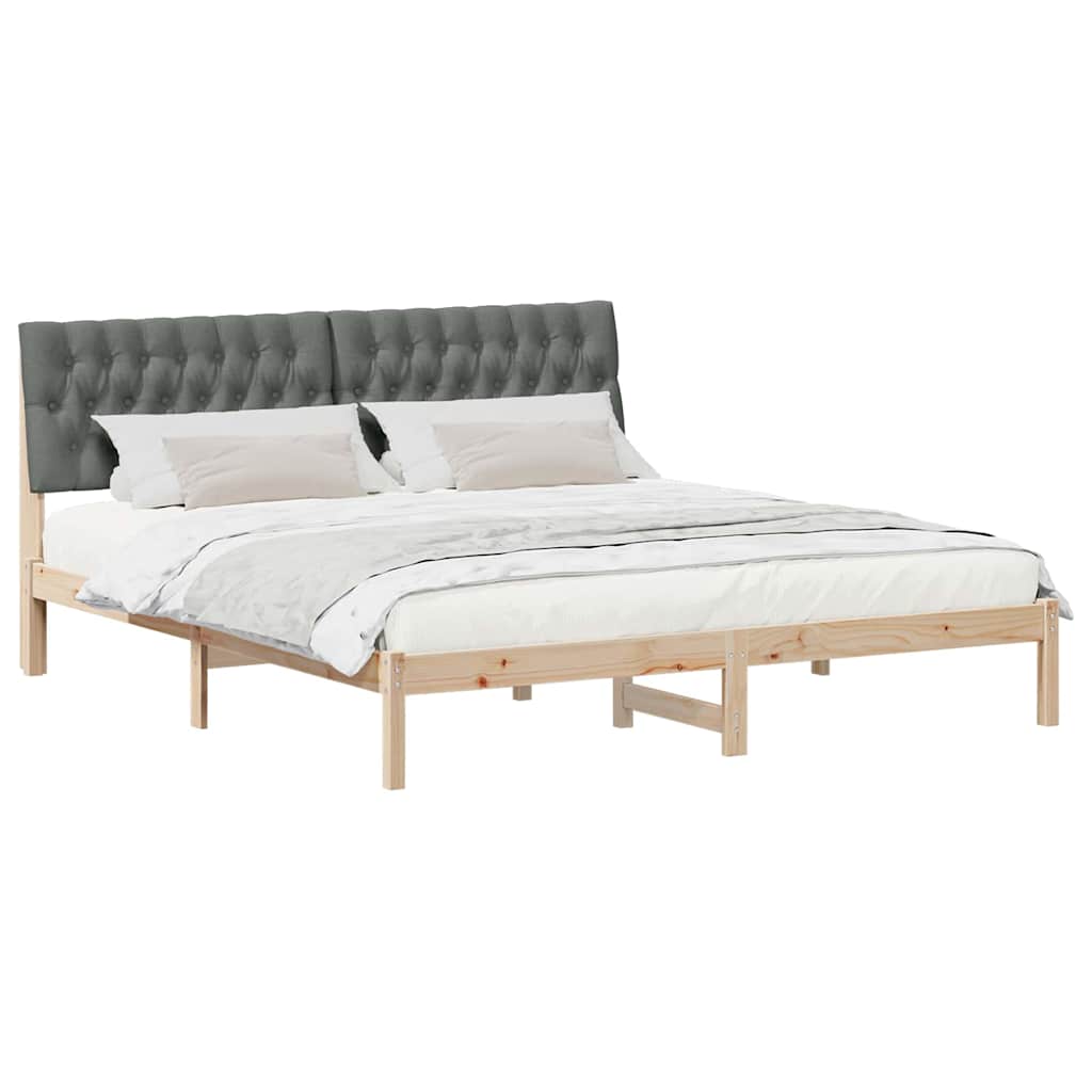 Letto con Testiera Rivestita con testiera Marrone 180 x 200 cm