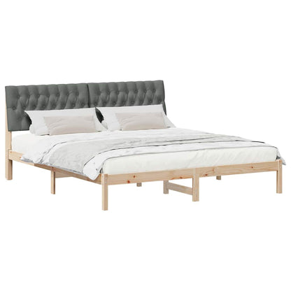 Letto con Testiera Rivestita con testiera Marrone 180 x 200 cm