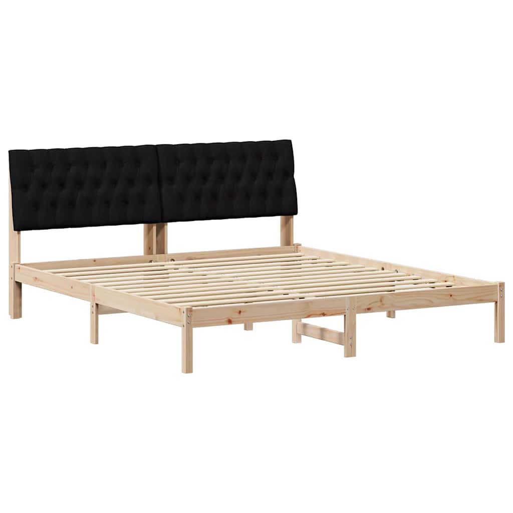 Letto con Testiera Rivestita con testiera Marrone 180 x 200 cm