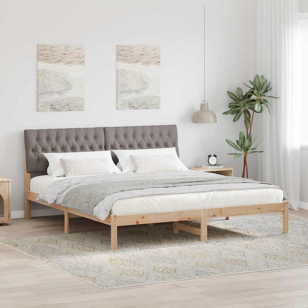 Letto con Testiera Rivestita con testiera Marrone 180 x 200 cm
