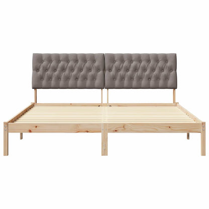 Letto con Testiera Rivestita con testiera Marrone 180 x 200 cm