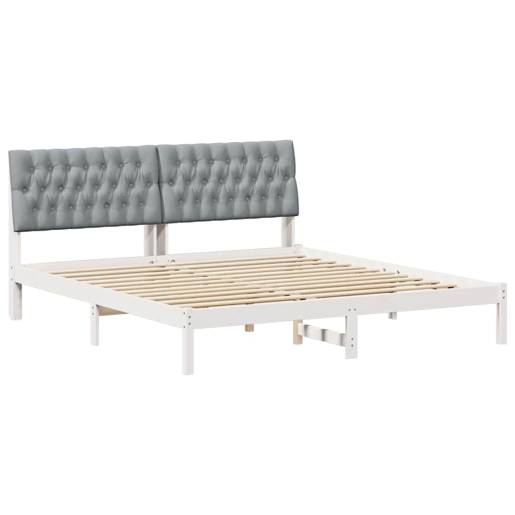 Letto con Testiera Rivestita con testiera Bianco 180 x 200 cm