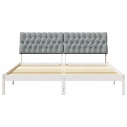 Letto con Testiera Rivestita con testiera Bianco 180 x 200 cm