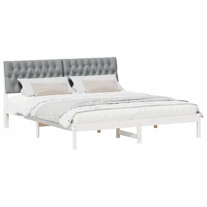 Letto con Testiera Rivestita con testiera Bianco 180 x 200 cm