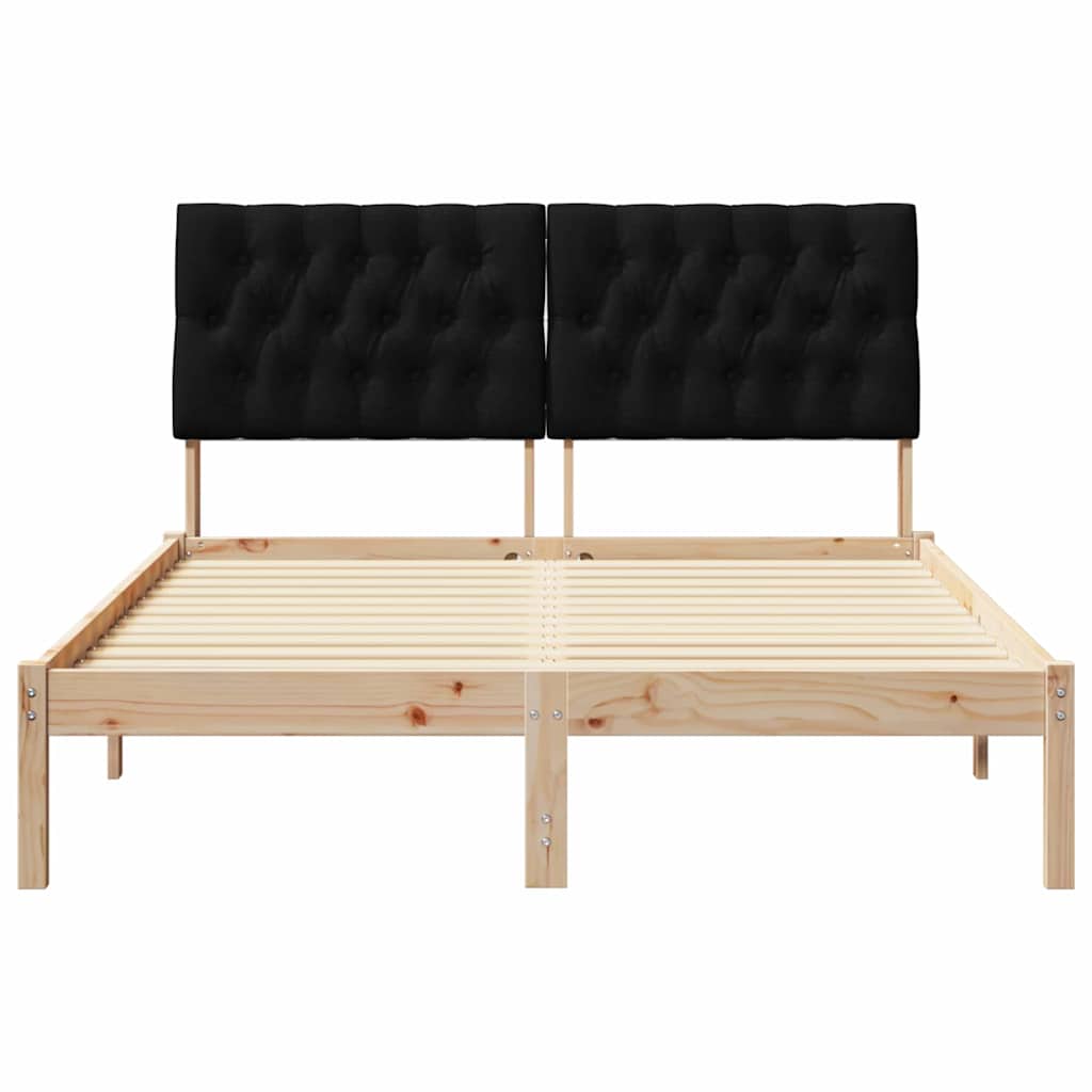 Letto con Testiera Rivestita con testiera Marrone 150 x 200 cm