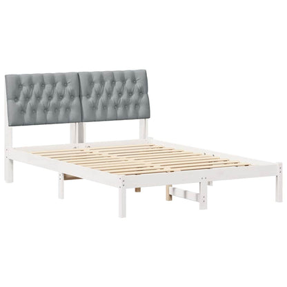 Letto con Testiera Rivestita con testiera Bianco 150 x 200 cm