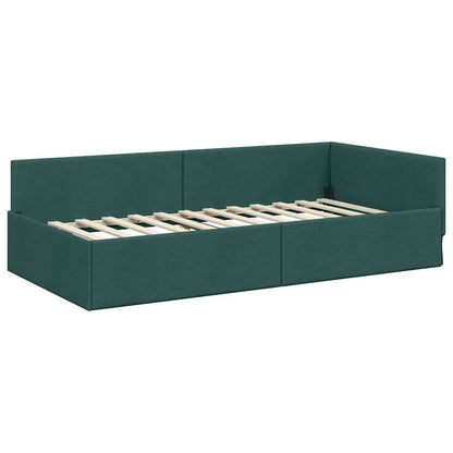 Struttura Letto Angolare con Materasso 2 pcs Verde Tessuto