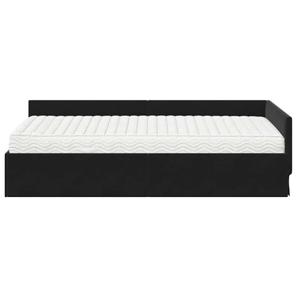 Struttura Letto Angolare con Materasso Altro 2 pcs Nero Velluto