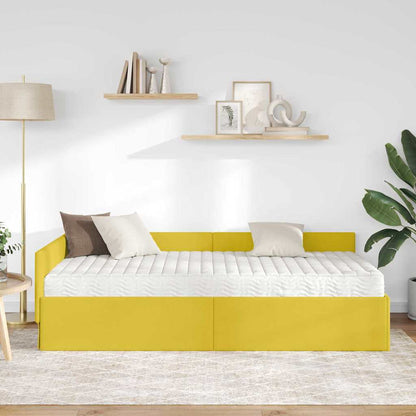 Struttura Letto Angolare con Materasso 2 pcs Giallo Velluto