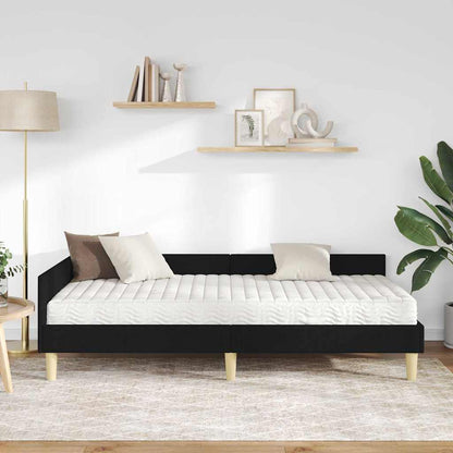 Struttura Letto Angolare con Materasso 2 pcs Verde Tessuto