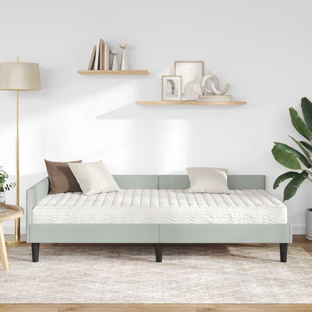Struttura Letto Angolare con Materasso 2 pcs Grigio chiaro