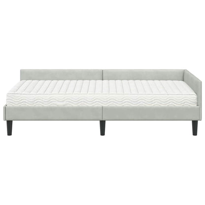Struttura Letto Angolare con Materasso 2 pcs Grigio chiaro