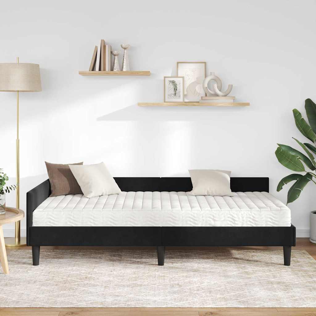 Struttura Letto Angolare con Materasso Altro 2 pcs Nero Velluto