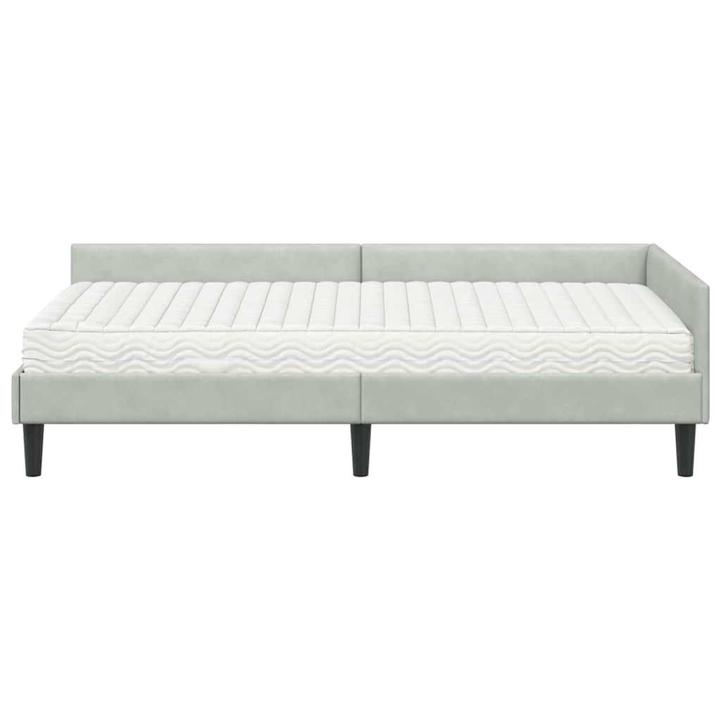 Struttura Letto Angolare con Materasso 2 pcs Grigio chiaro