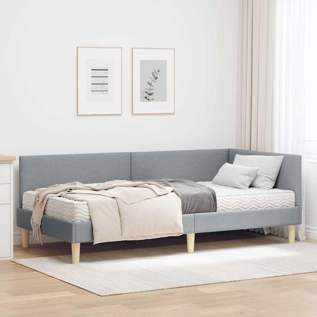 Struttura Letto Angolare con Materasso 2 pcs Grigio chiaro