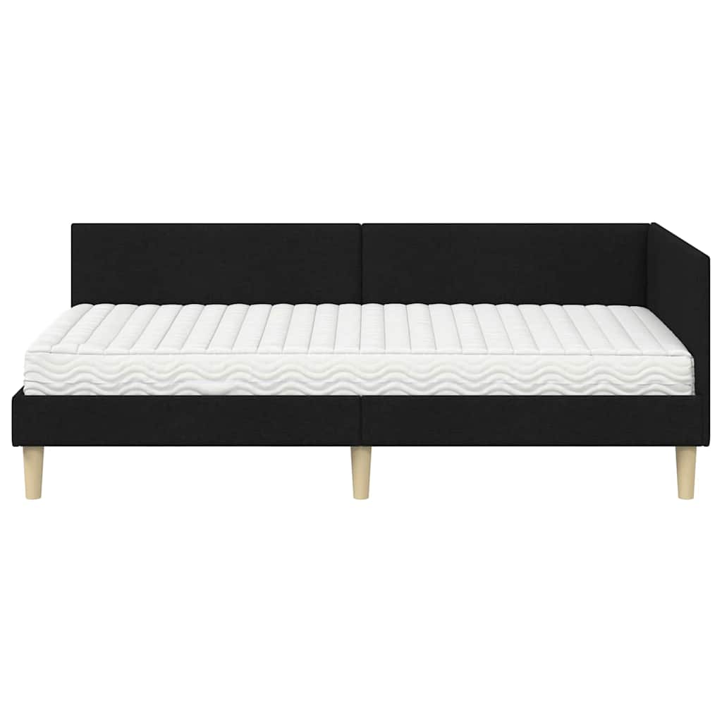 Struttura Letto Angolare con Materasso 2 pcs Verde Tessuto