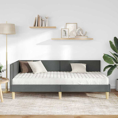 Struttura Letto Angolare con Materasso 2 pcs Grigio Tessuto