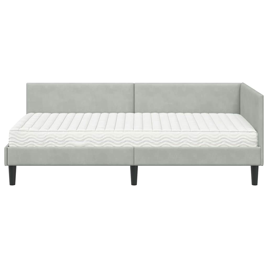 Struttura Letto Angolare con Materasso 2 pcs Grigio chiaro