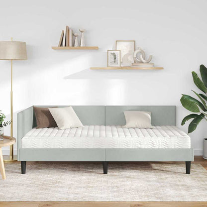 Struttura Letto Angolare con Materasso 2 pcs Grigio chiaro