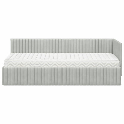 Struttura Letto Angolare con Materasso 2 pcs Grigio chiaro