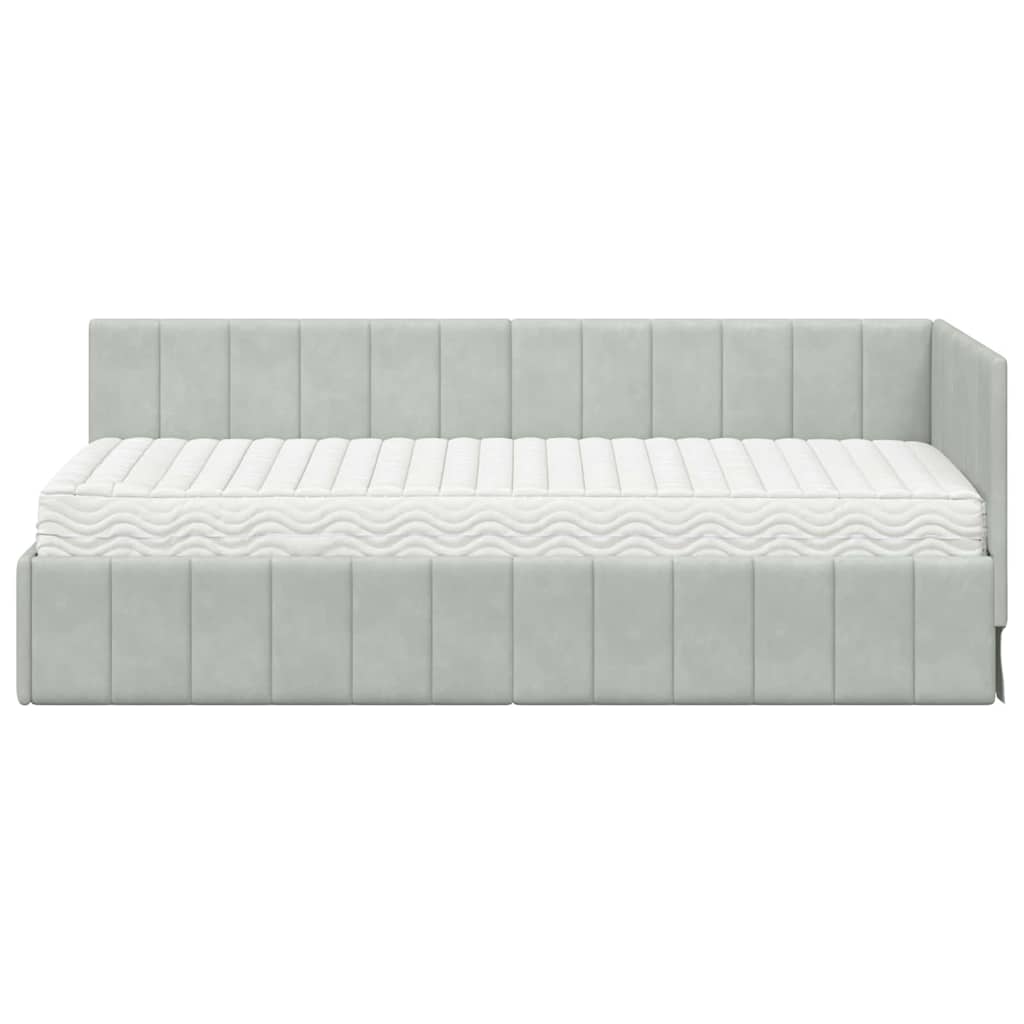 Struttura Letto Angolare con Materasso 2 pcs Grigio chiaro